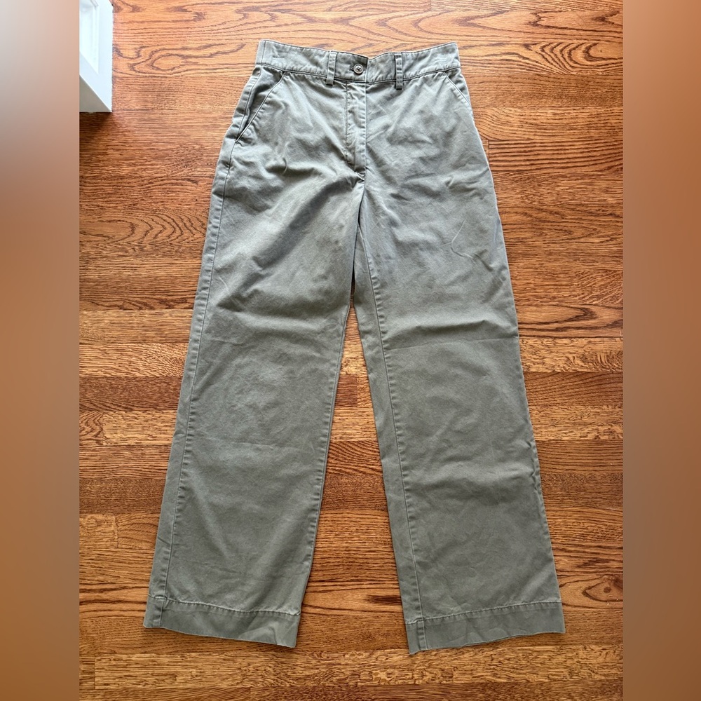 ABERCROMBIE & FITCH Wide Leg Chinos Pants Flat Front Casual Comfy Preppy XS